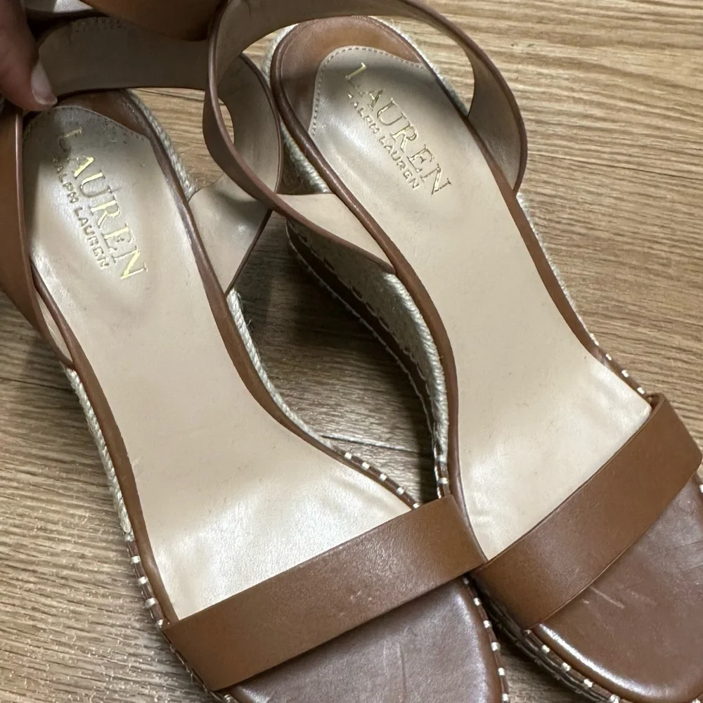 LAUREN RALPH LAUREN Wedge Platform Open Toes Sandals Espadrilles